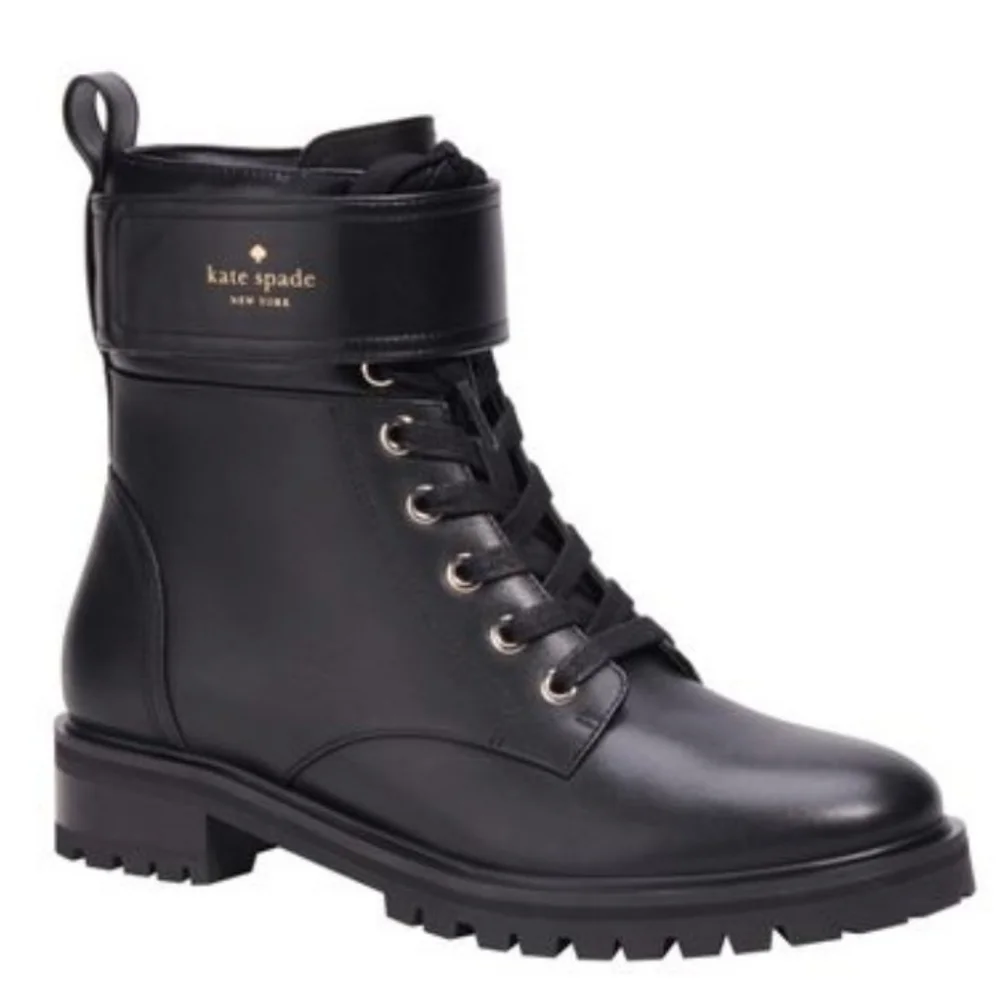 Kate Spade Black Leather Ankle Boots